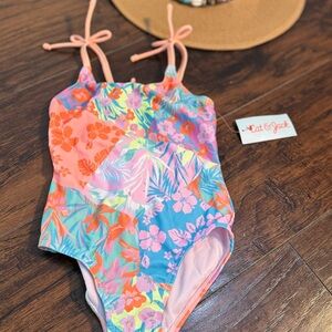 Cat & Jack Pink and Orange One Piece Swimsuit